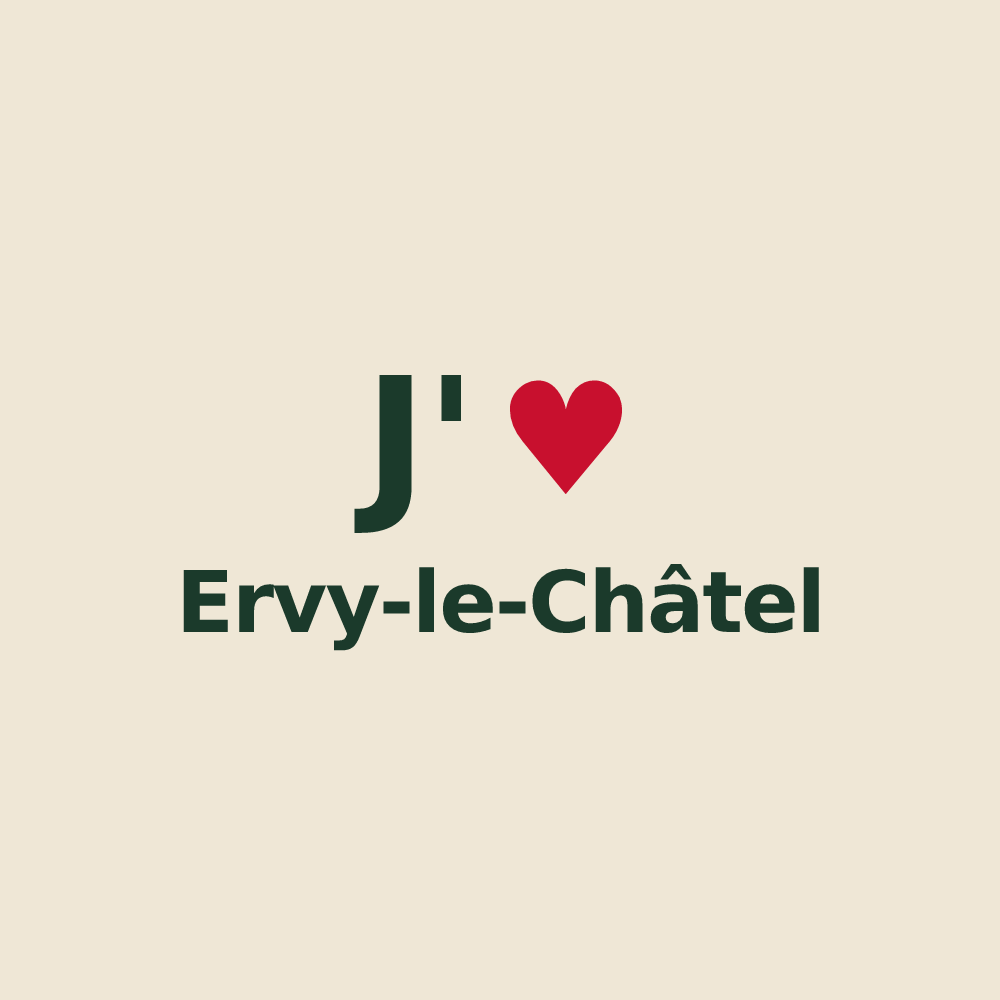 Tote bag personnalisé Ervy-le-Châtel — design J'aime Ervy-le-Châtel