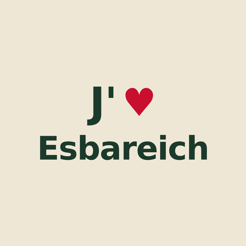 Tote bag personnalisé Esbareich — design J'aime Esbareich