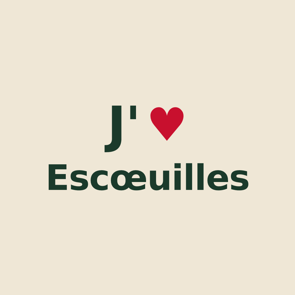 Tote bag personnalisé Escœuilles — design J'aime Escœuilles
