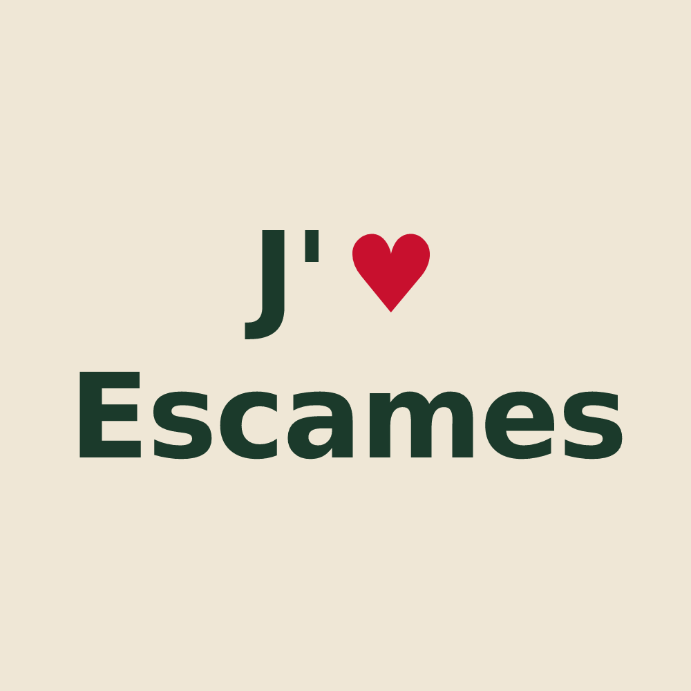 Tote bag personnalisé Escames — design J'aime Escames