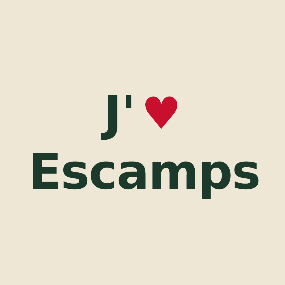 Tote bag personnalisé Escamps — design J'aime Escamps