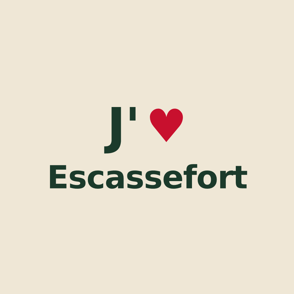 Tote bag personnalisé Escassefort — design J'aime Escassefort