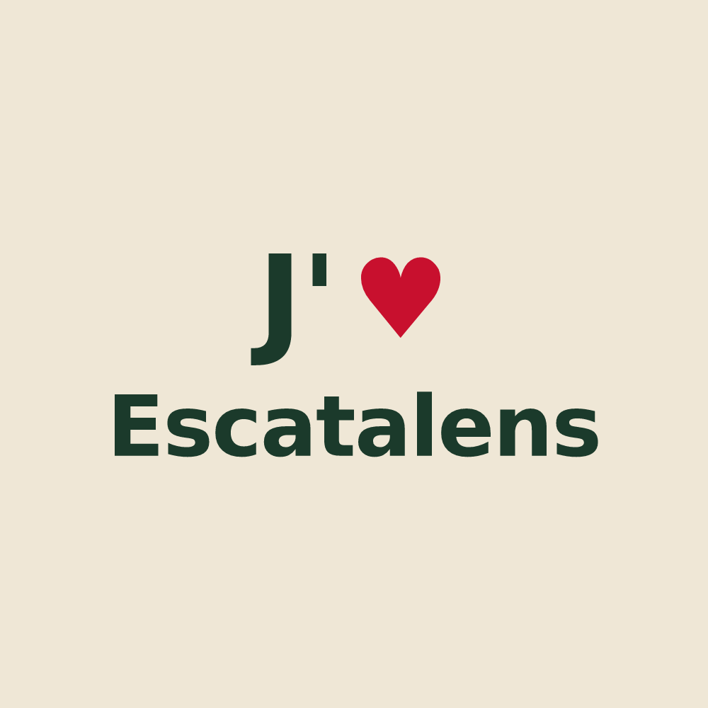 Tote bag personnalisé Escatalens — design J'aime Escatalens