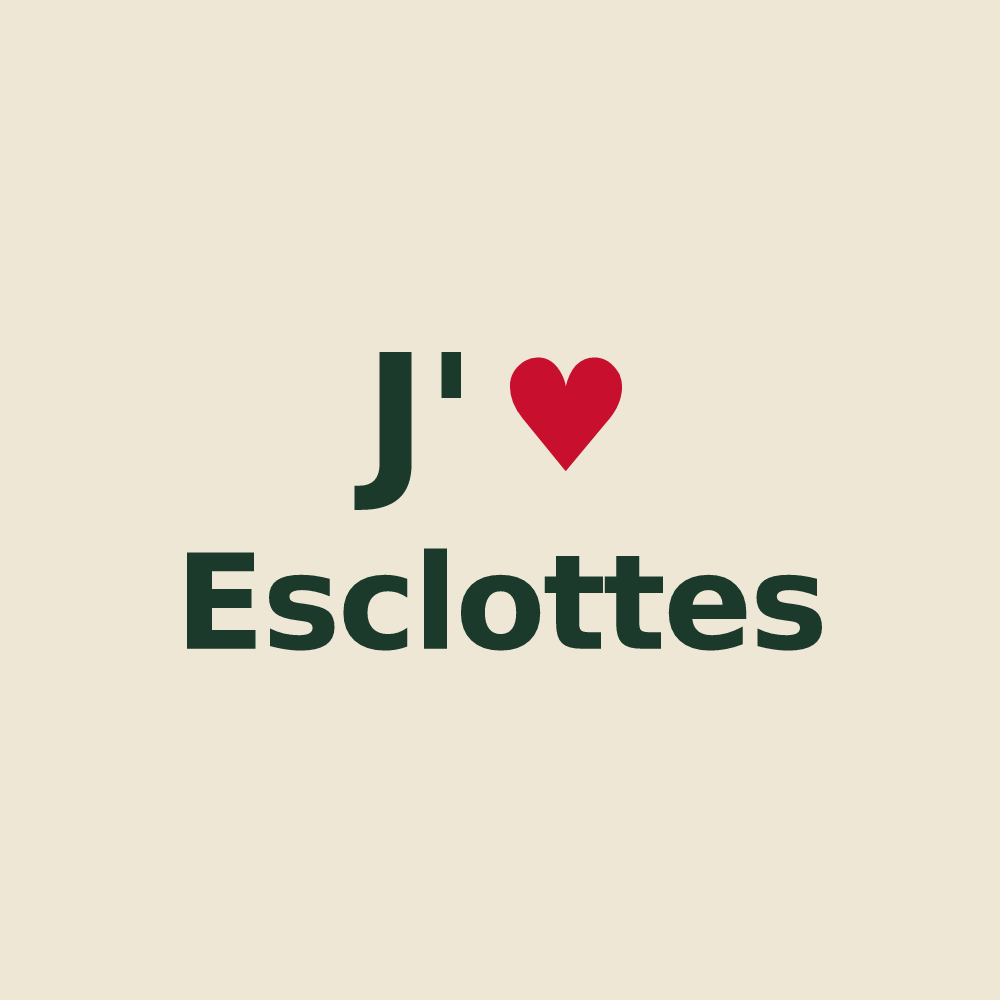 Tote bag personnalisé Esclottes — design J'aime Esclottes