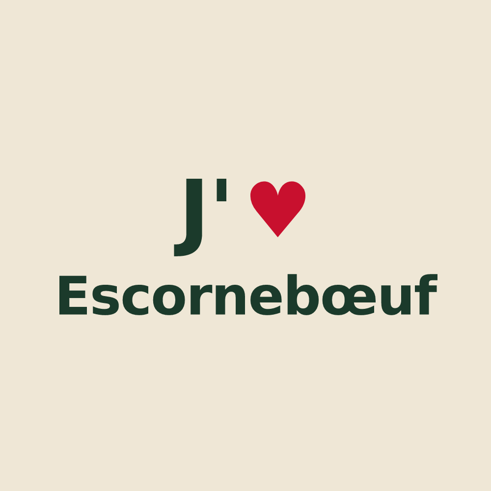Tote bag personnalisé Escornebœuf — design « J'aime Escornebœuf » imprimé sur le tote bag