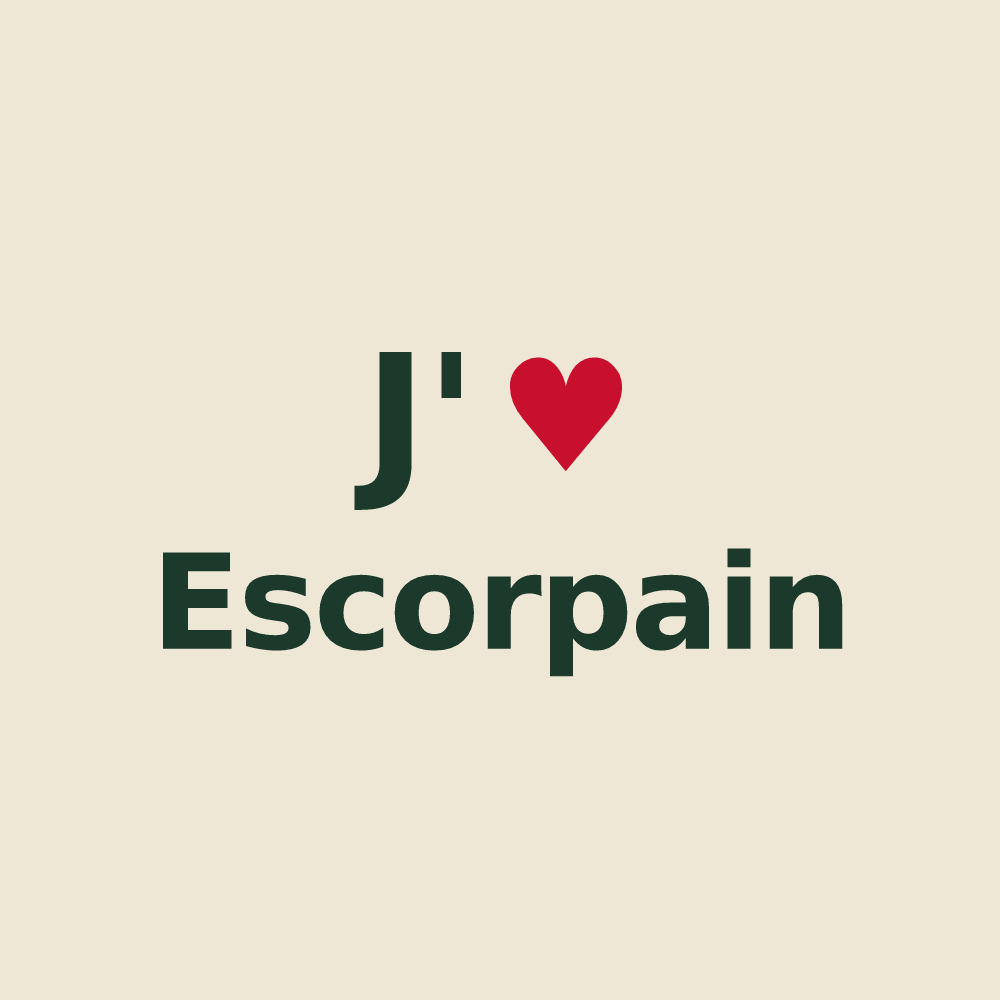 Tote bag personnalisé Escorpain — design J'aime Escorpain