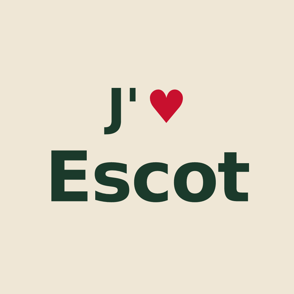 Tote bag personnalisé Escot — design J'aime Escot