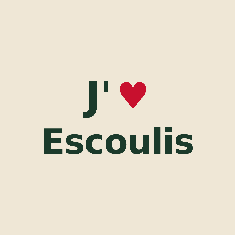 Tote bag personnalisé Escoulis — design J'aime Escoulis