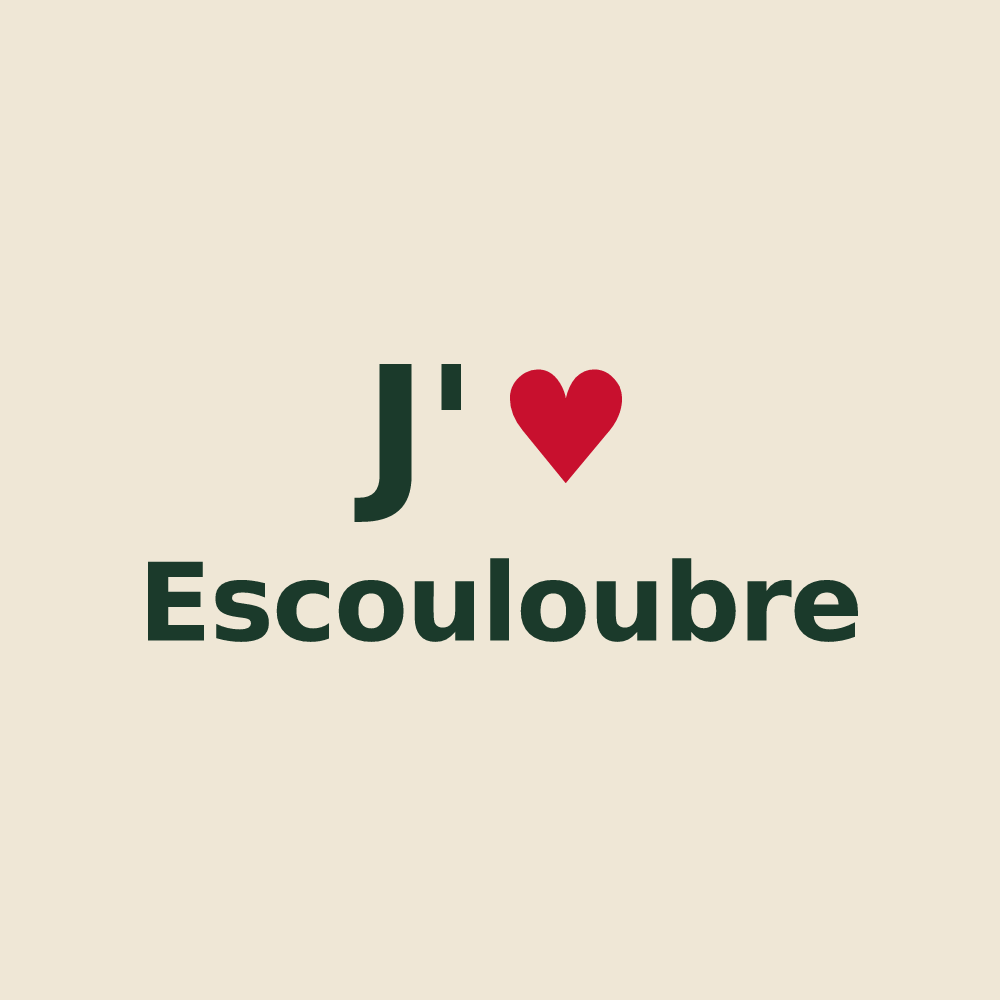 Tote bag personnalisé Escouloubre — design J'aime Escouloubre