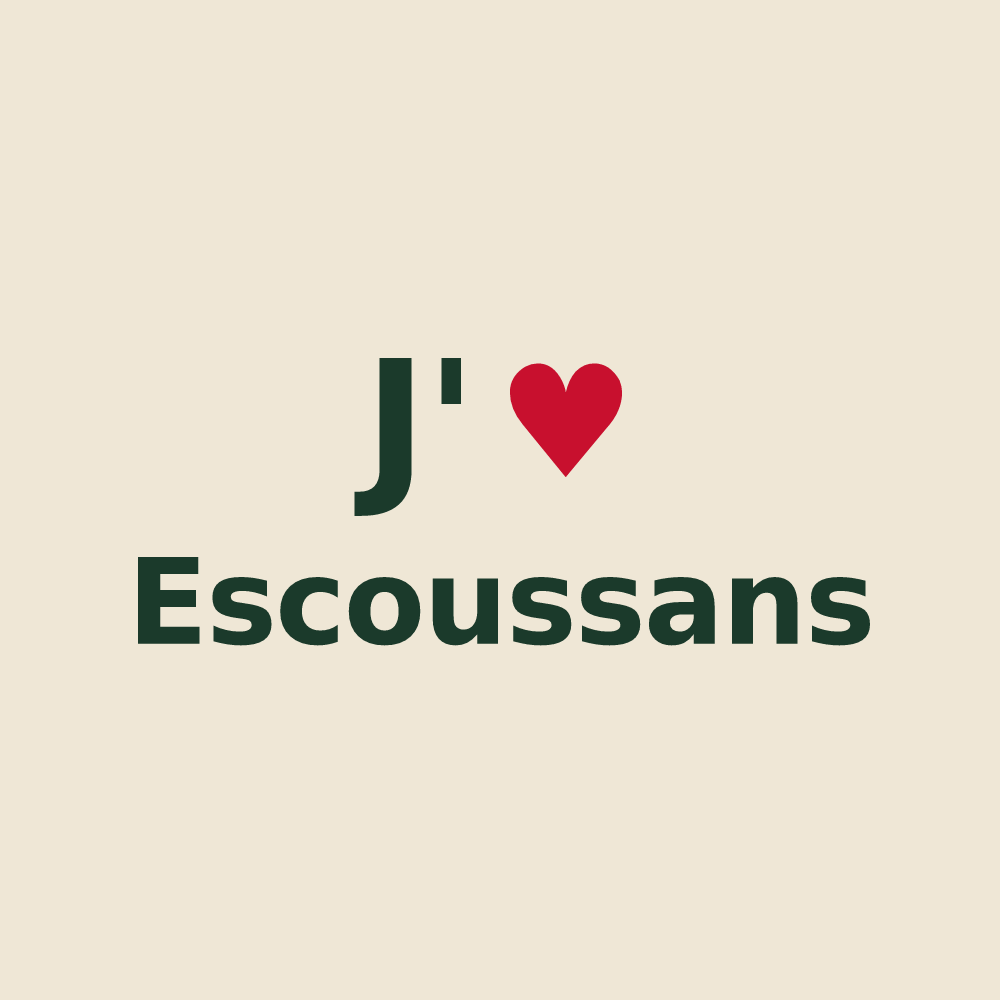 Tote bag personnalisé Escoussans — design J'aime Escoussans