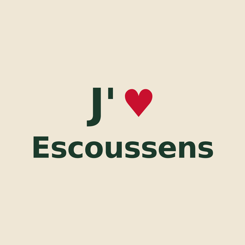 Tote bag personnalisé Escoussens — design J'aime Escoussens