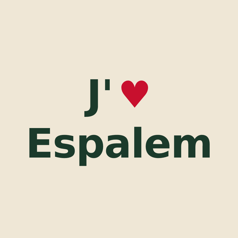 Tote bag personnalisé Espalem — design J'aime Espalem