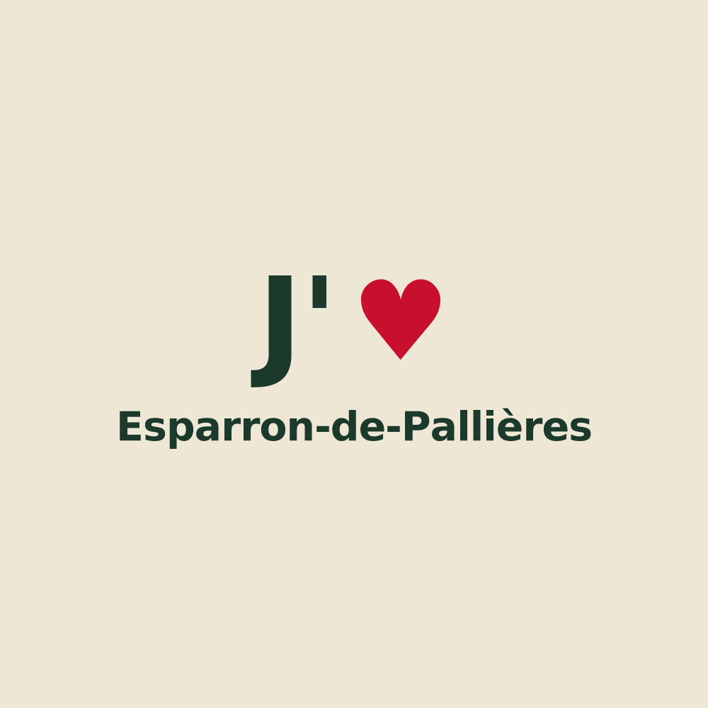 Tote bag personnalisé Esparron-de-Pallières — design J'aime Esparron-de-Pallières