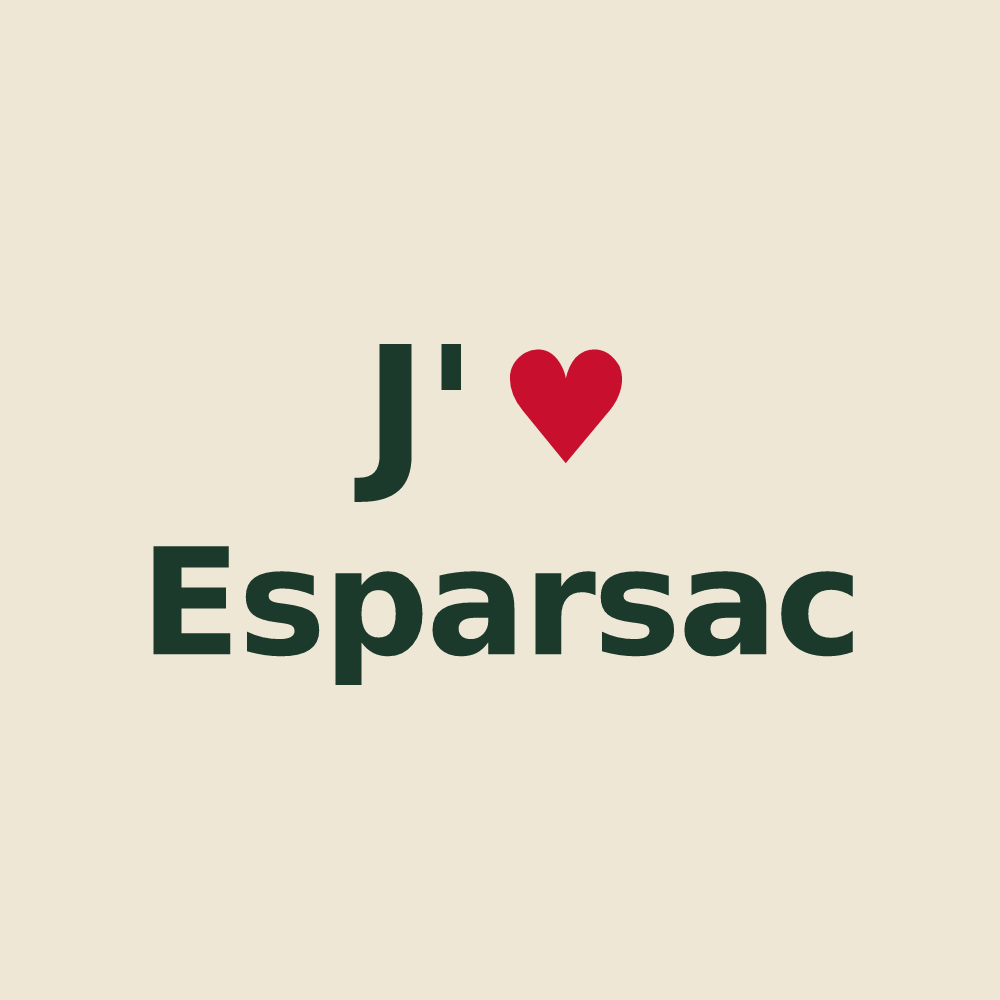 Tote bag personnalisé Esparsac — design J'aime Esparsac