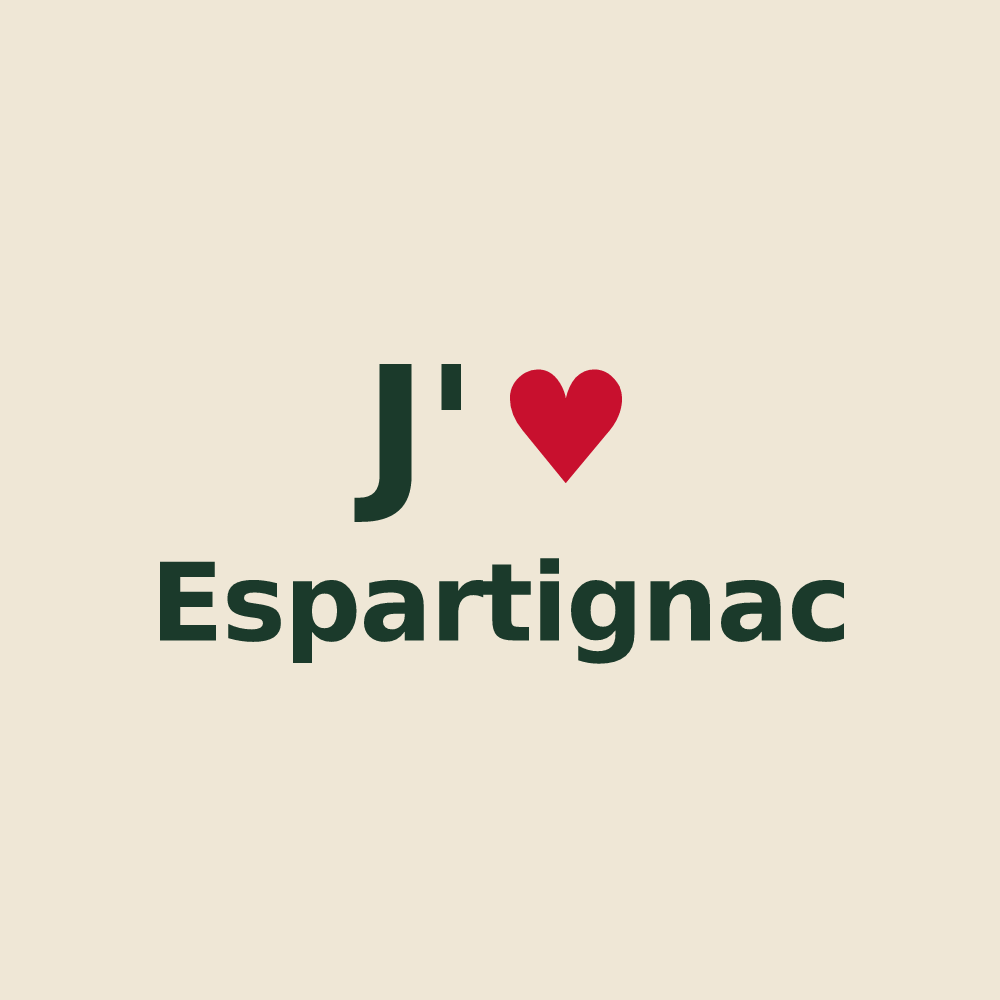 Tote bag personnalisé Espartignac — design J'aime Espartignac