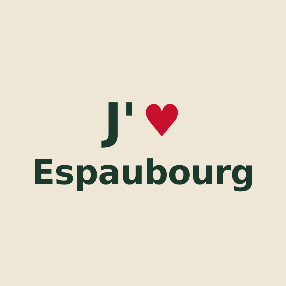 Tote bag personnalisé Espaubourg — design J'aime Espaubourg