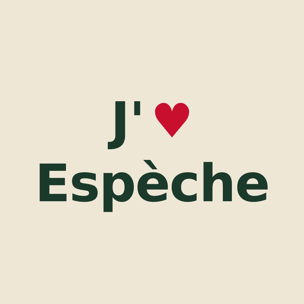Tote bag personnalisé Espèche — design J'aime Espèche