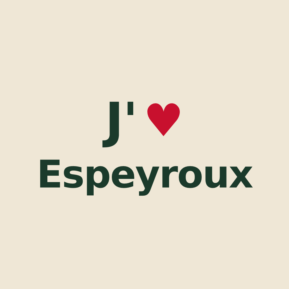 Tote bag personnalisé Espeyroux — design « J'aime Espeyroux » imprimé sur le tote bag