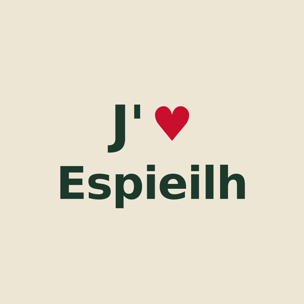 Tote bag personnalisé Espieilh — design J'aime Espieilh