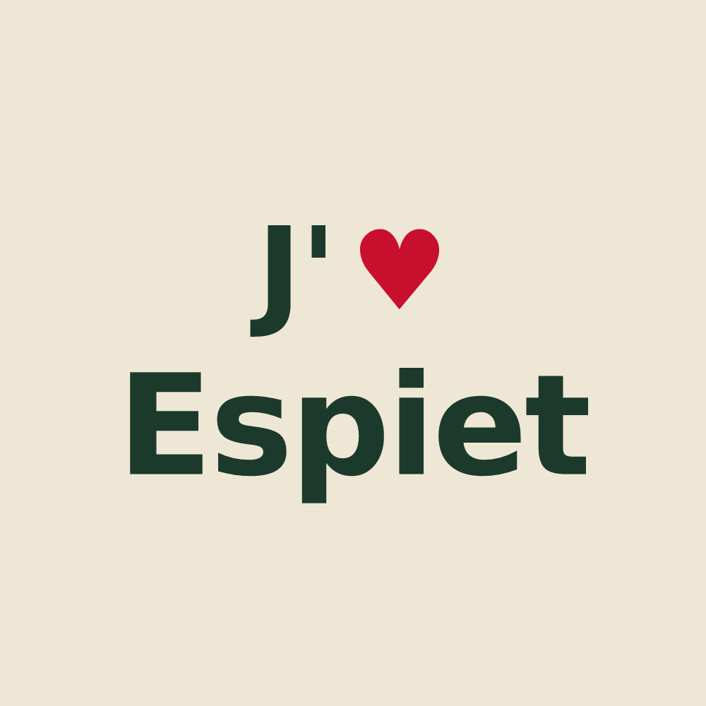 Tote bag personnalisé Espiet — design J'aime Espiet