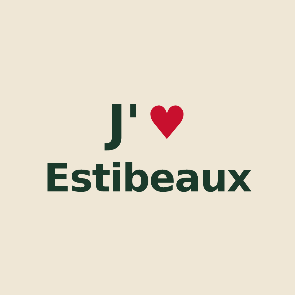Tote bag personnalisé Estibeaux — design J'aime Estibeaux