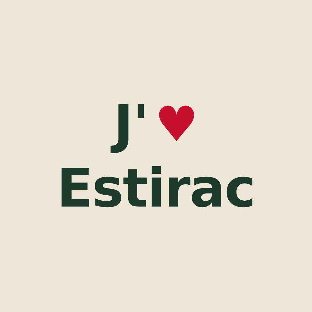 Tote bag personnalisé Estirac — design « J'aime Estirac » imprimé sur le tote bag