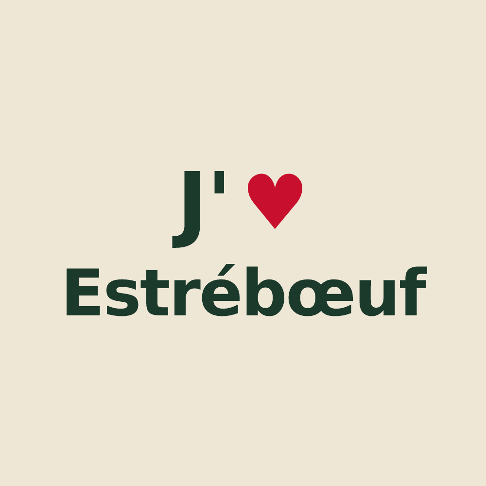 Tote bag personnalisé Estrébœuf — design J'aime Estrébœuf