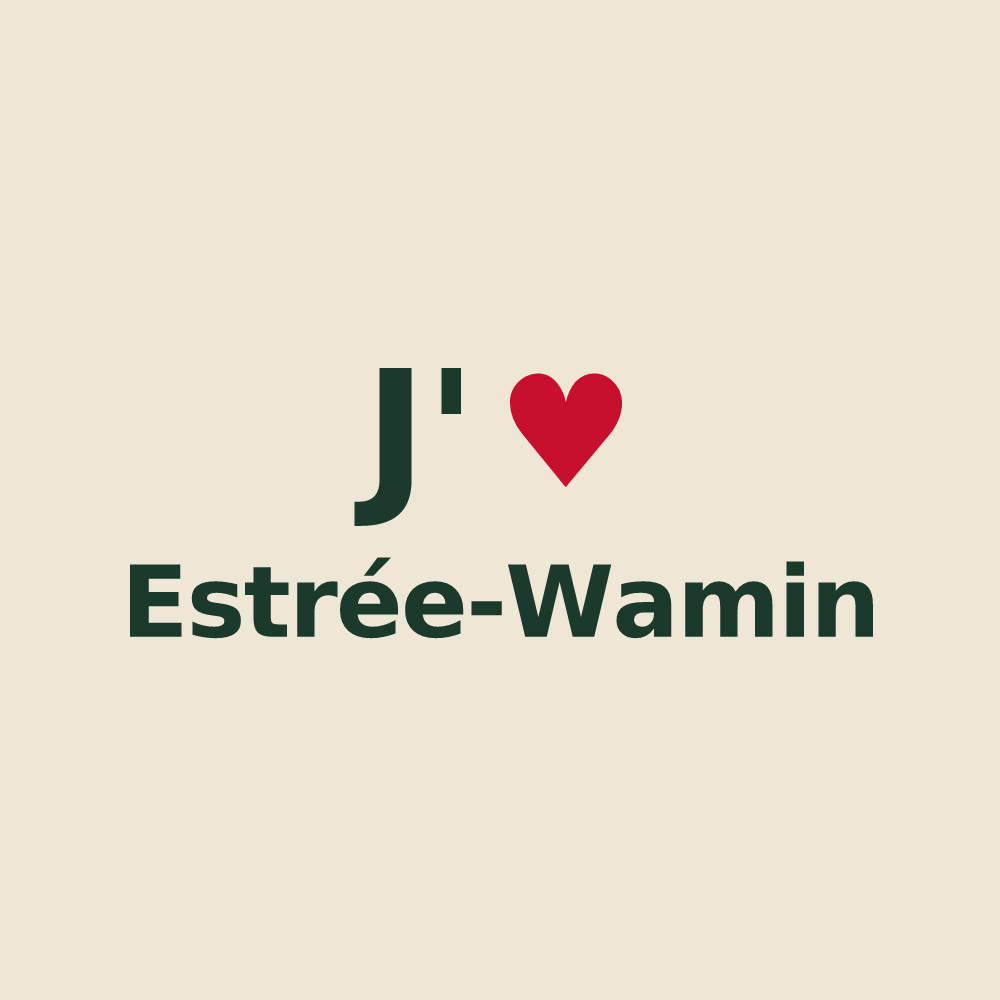 Tote bag personnalisé Estrée-Wamin — design J'aime Estrée-Wamin