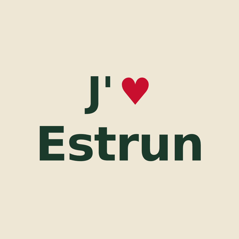 Tote bag personnalisé Estrun — design J'aime Estrun