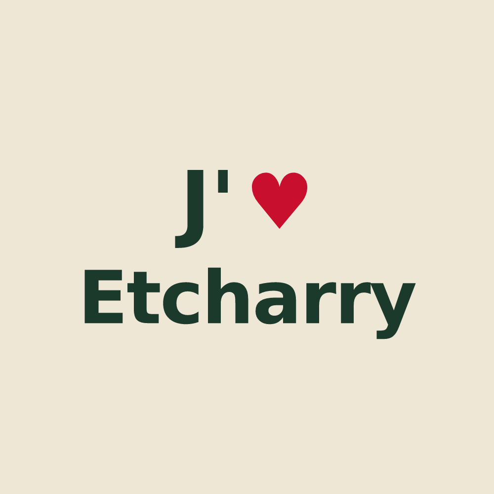 Tote bag personnalisé Etcharry — design « J'aime Etcharry » imprimé sur le tote bag