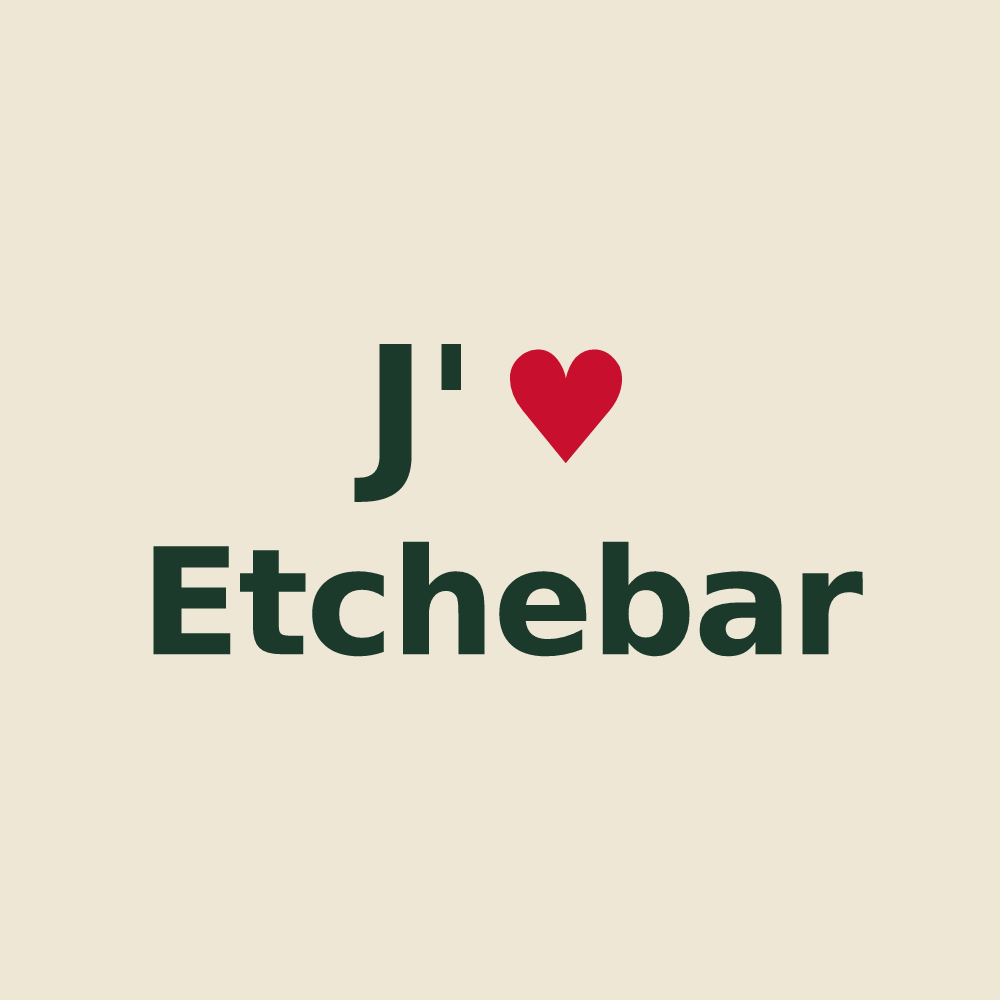 Tote bag personnalisé Etchebar — design J'aime Etchebar