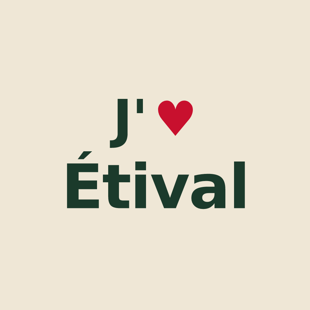 Tote bag personnalisé Étival — design J'aime Étival