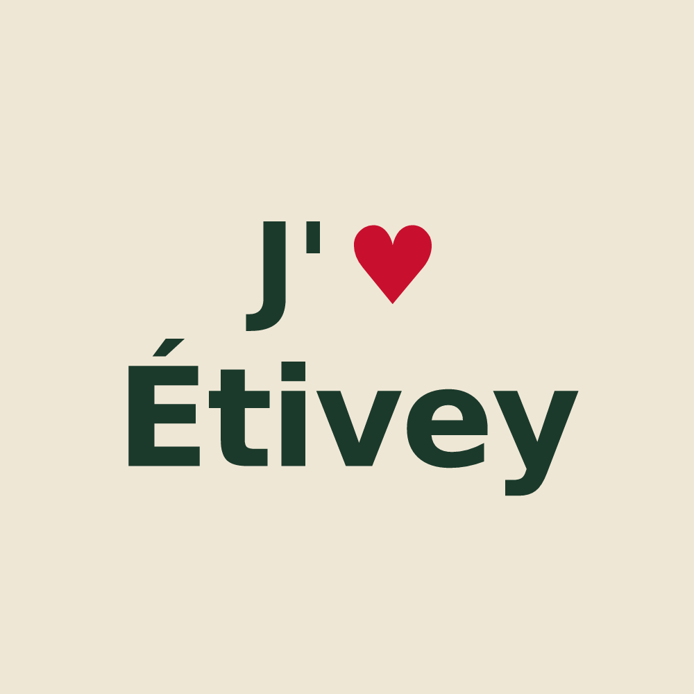 Tote bag personnalisé Étivey — design J'aime Étivey
