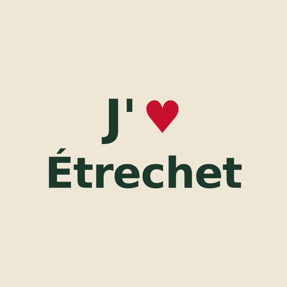 Tote bag personnalisé Étrechet — design J'aime Étrechet