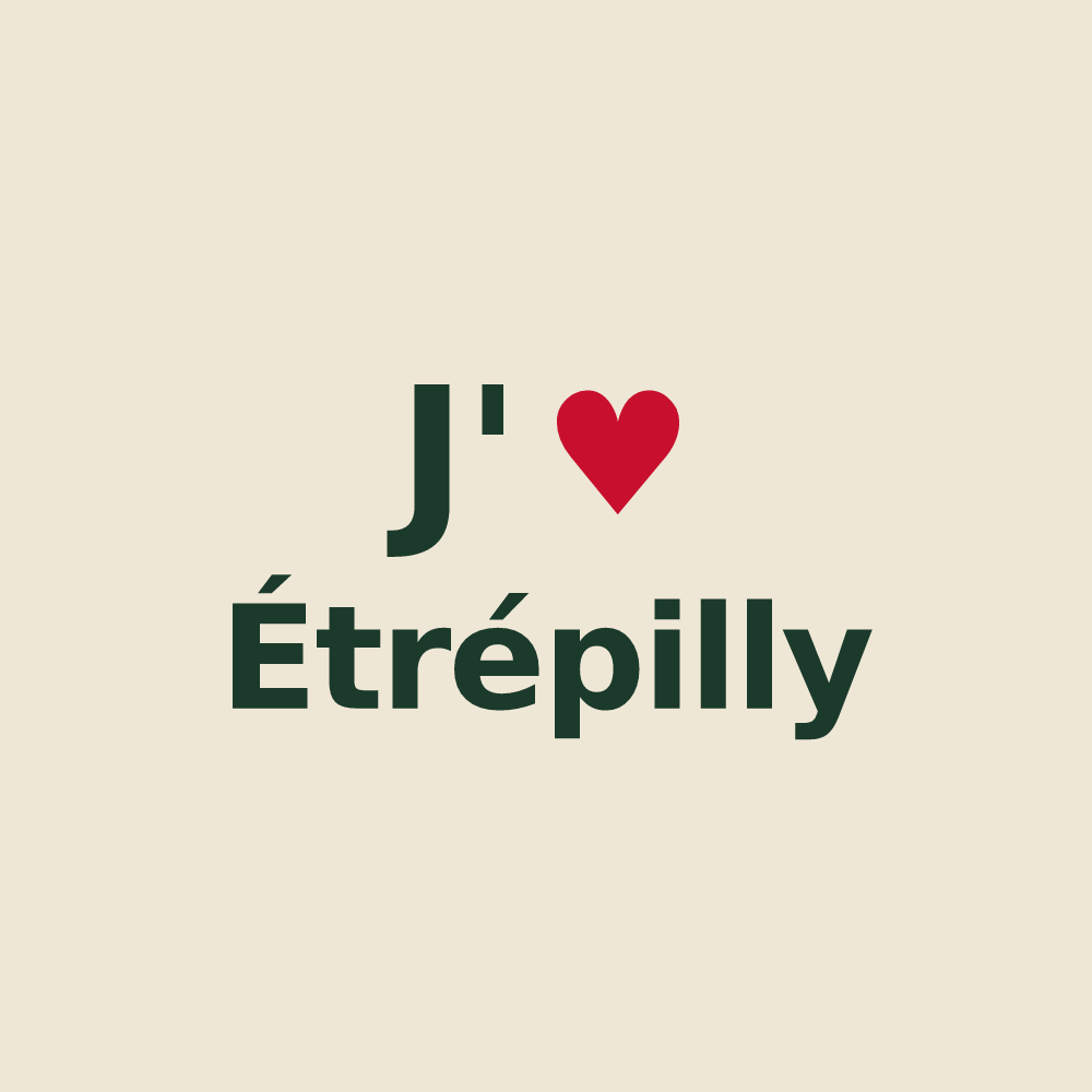 Tote bag personnalisé Étrépilly — design « J'aime Étrépilly » imprimé sur le tote bag