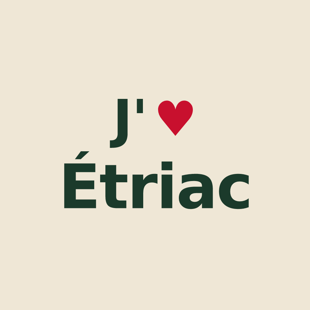 Tote bag personnalisé Étriac — design J'aime Étriac