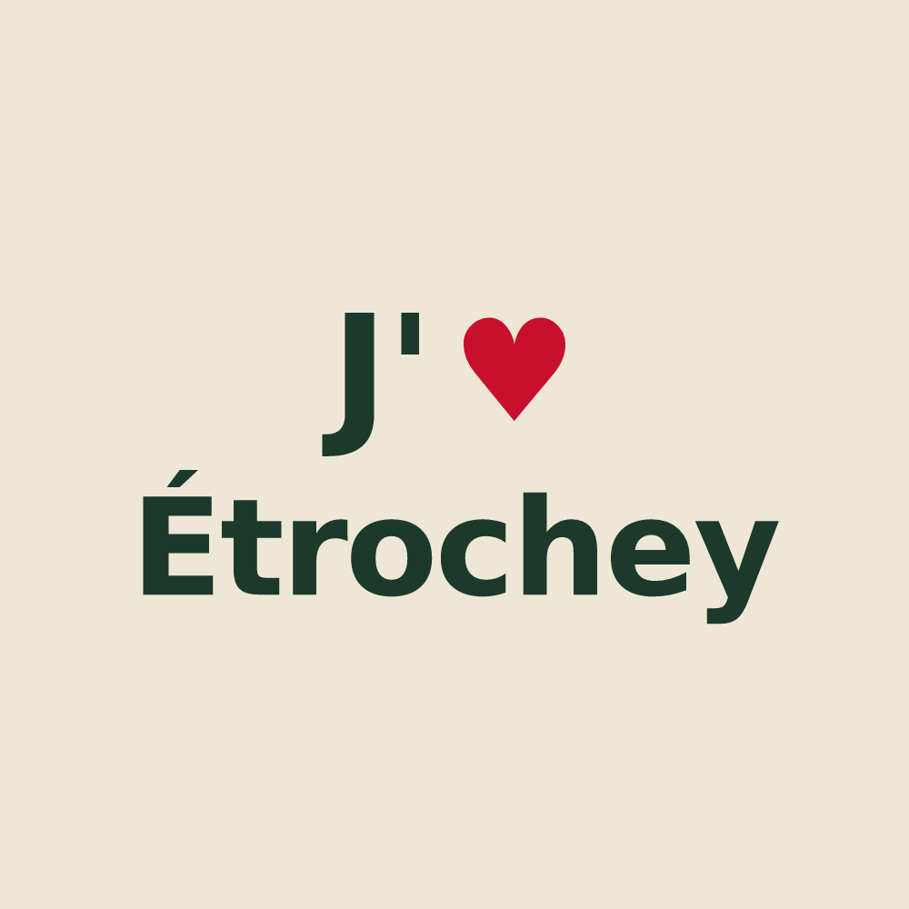 Tote bag personnalisé Étrochey — design J'aime Étrochey