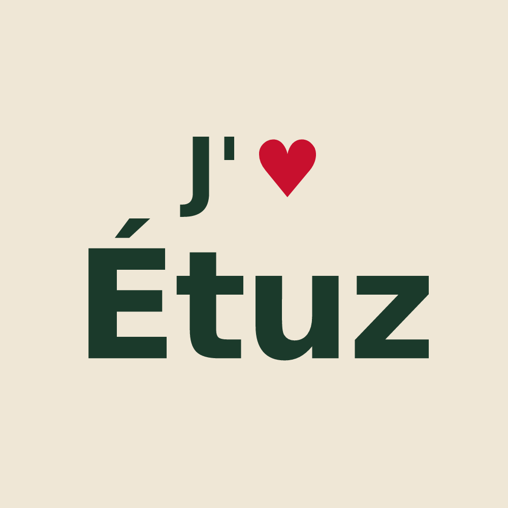 Tote bag personnalisé Étuz — design J'aime Étuz