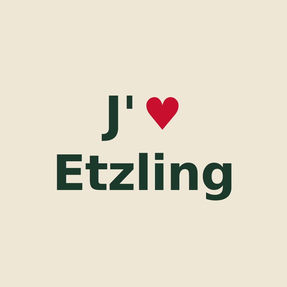 Tote bag personnalisé Etzling — design « J'aime Etzling » imprimé sur le tote bag