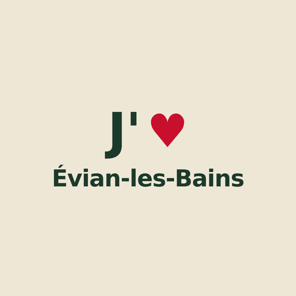 Tote bag personnalisé Évian-les-Bains — design J'aime Évian-les-Bains