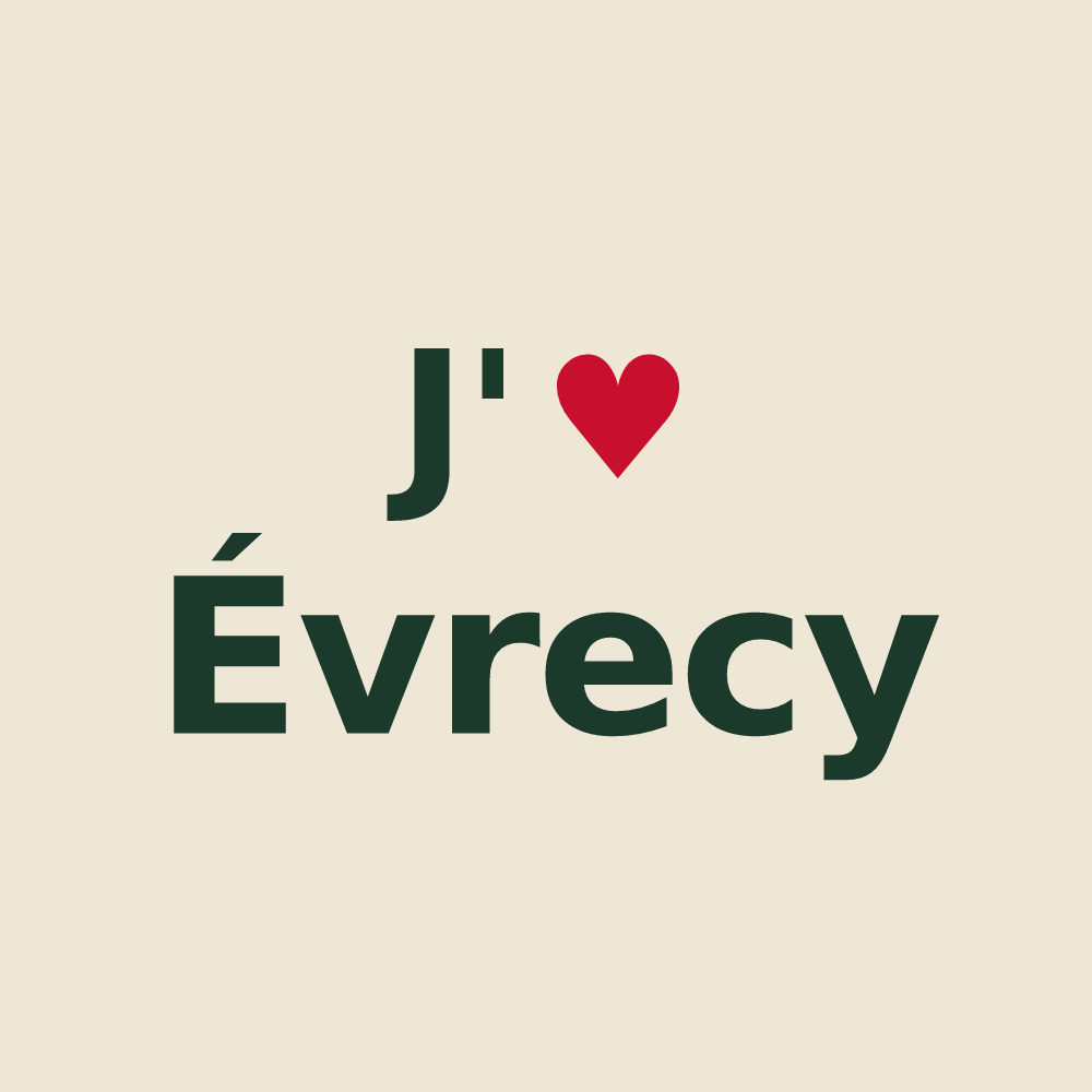 Tote bag personnalisé Évrecy — design J'aime Évrecy