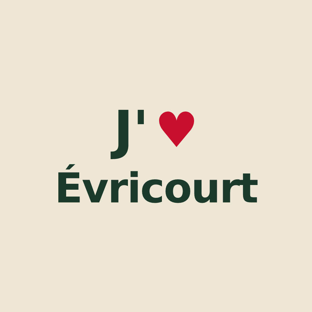 Tote bag personnalisé Évricourt — design « J'aime Évricourt » imprimé sur le tote bag