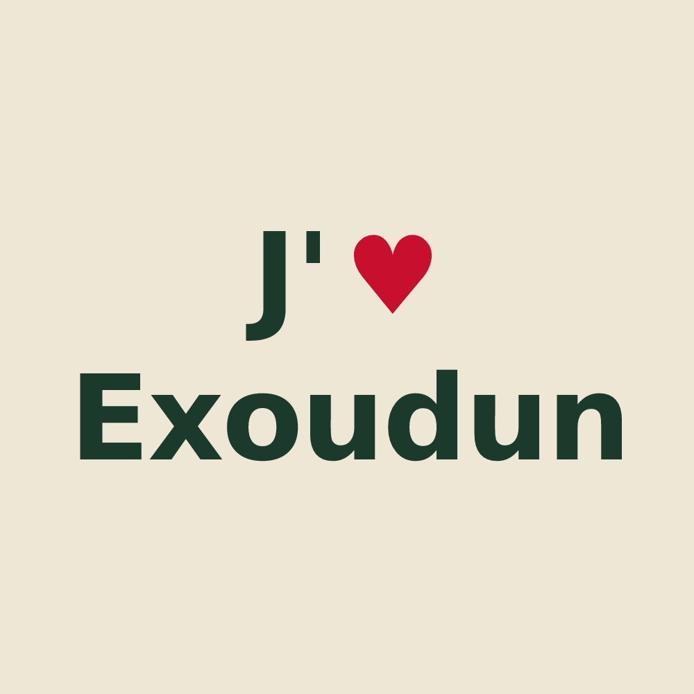 Tote bag personnalisé Exoudun — design J'aime Exoudun