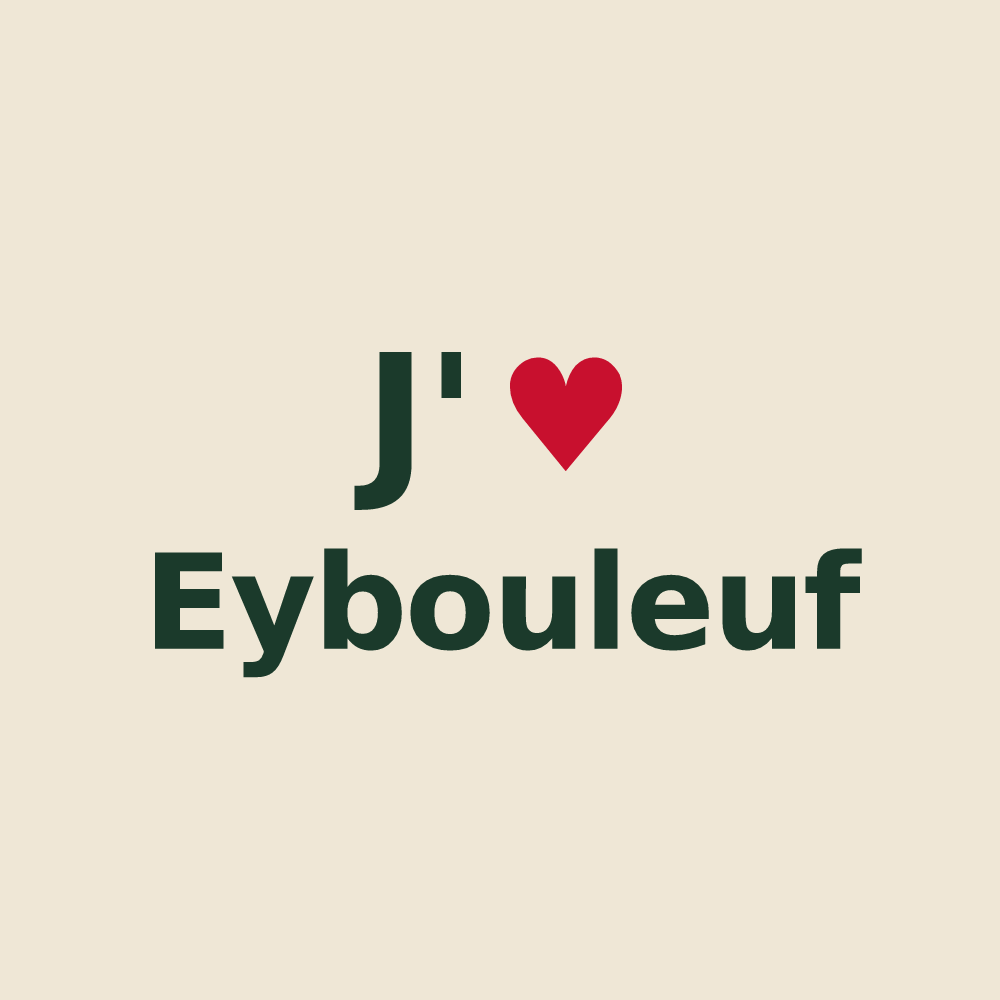 Tote bag personnalisé Eybouleuf — design J'aime Eybouleuf