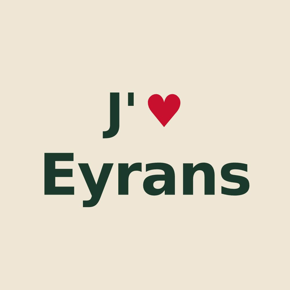 Tote bag personnalisé Eyrans — design J'aime Eyrans