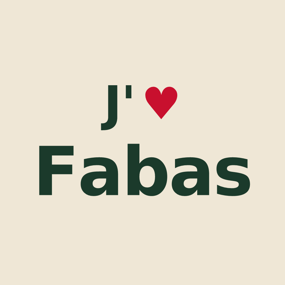 Tote bag personnalisé Fabas — design J'aime Fabas