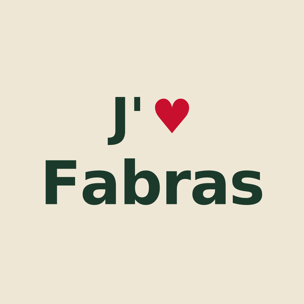 Tote bag personnalisé Fabras — design J'aime Fabras