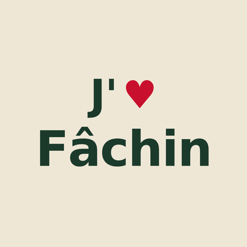 Tote bag personnalisé Fâchin — design J'aime Fâchin