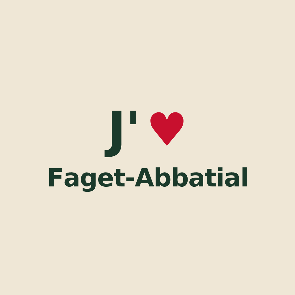 Tote bag personnalisé Faget-Abbatial — design J'aime Faget-Abbatial