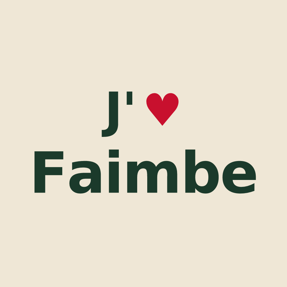 Tote bag personnalisé Faimbe — design J'aime Faimbe